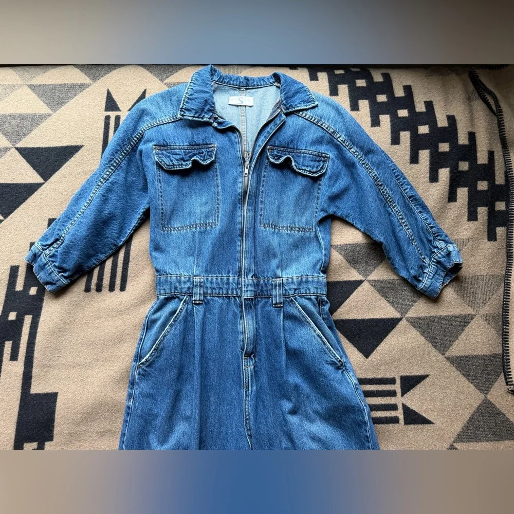Free People Denim Jumpsuit Women’s Small - Picture 3 of 9